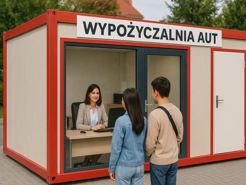 wypożyczalnia aut kontener